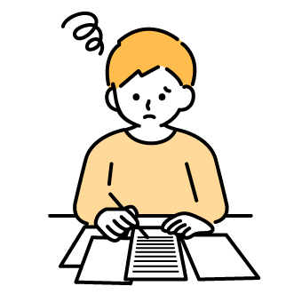 長時間の手書きによる手首や肩への負担
